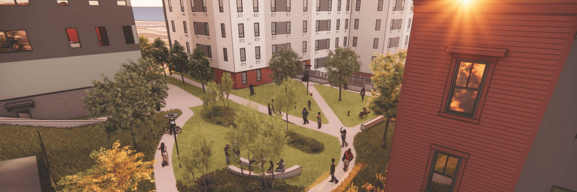 Rendering of COMB Block Interior Courtyard